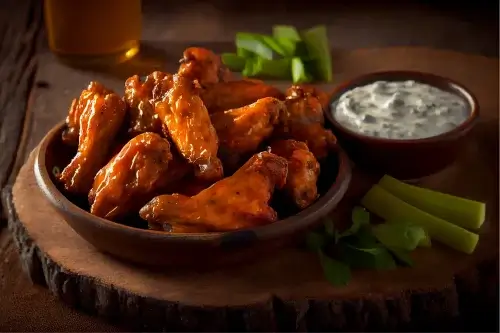 Carne com Molho buffalo wings.